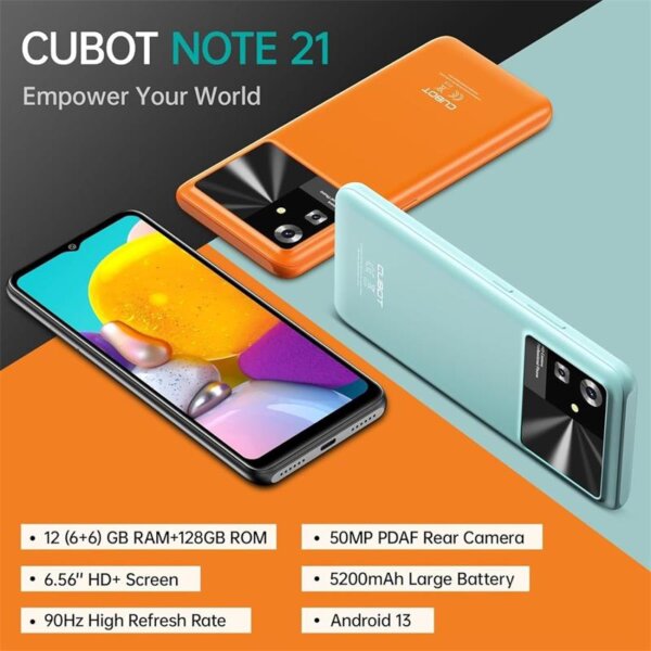 Smartphone Cubot Note 21 6.56 90hz 6gb/128gb/4g 50mpx 5200mah Green