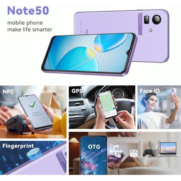 Smartphone Cubot Note 50 6.56 90hz 8gb/256gb/nfc/4g 50mpx 5200mah Purple